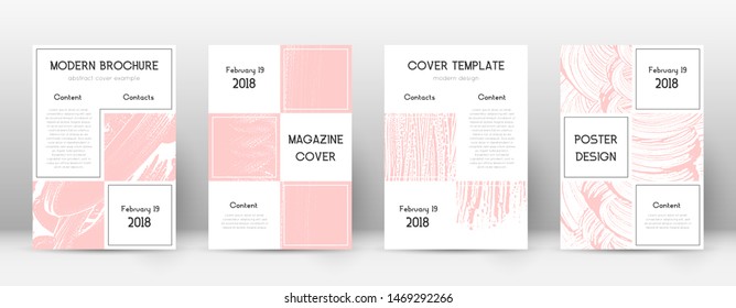 Cover page design template. Business brochure layout. Bewitching trendy abstract cover page. Pink and blue grunge texture background. Impressive poster.