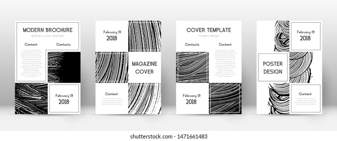 Cover page design template. Business brochure layout. Beautiful trendy abstract cover page. Black and white grunge texture background. Immaculate poster.