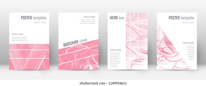 Cover page design template. Geometric brochure layout. Bold trendy abstract cover page. Pink and blue grunge texture background. Tempting poster.