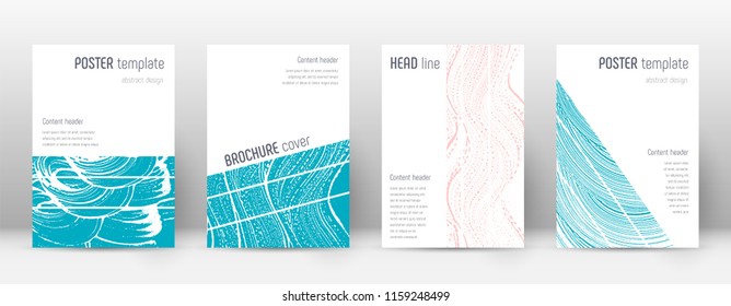Cover page design template. Geometric brochure layout. Bold trendy abstract cover page. Pink and blue grunge texture background. Positive poster.