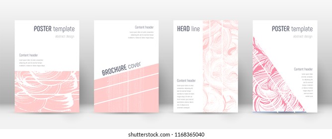 Cover page design template. Geometric brochure layout. Bold trendy abstract cover page. Pink and blue grunge texture background. Magnetic poster.