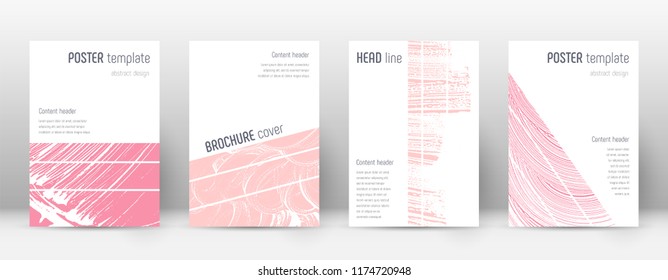 Cover page design template. Geometric brochure layout. Breathtaking trendy abstract cover page. Pink and blue grunge texture background. Energetic poster.