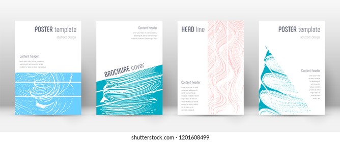 Cover page design template. Geometric brochure layout. Bold trendy abstract cover page. Pink and blue grunge texture background. Cute poster.