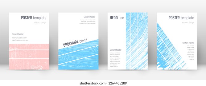 Cover page design template. Geometric brochure layout. Bold trendy abstract cover page. Pink and blue grunge texture background. Worthy poster.