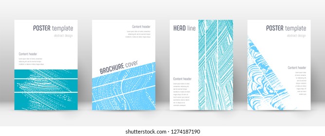 Cover page design template. Geometric brochure layout. Breathtaking trendy abstract cover page. Pink and blue grunge texture background. Appealing poster.