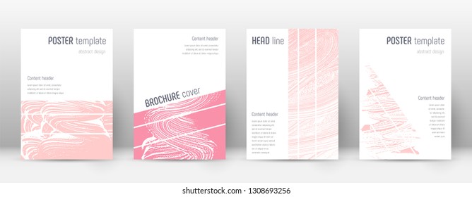 Cover page design template. Geometric brochure layout. Bizarre trendy abstract cover page. Pink and blue grunge texture background. Unequaled poster.