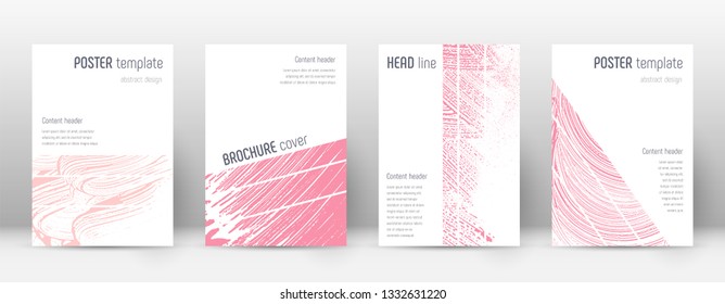 Cover page design template. Geometric brochure layout. Bold trendy abstract cover page. Pink and blue grunge texture background. Extra poster.