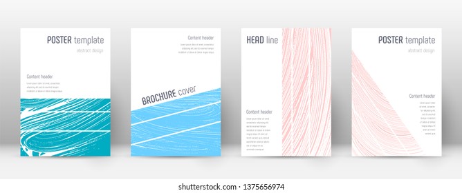 Cover page design template. Geometric brochure layout. Bold trendy abstract cover page. Pink and blue grunge texture background. Adorable poster.