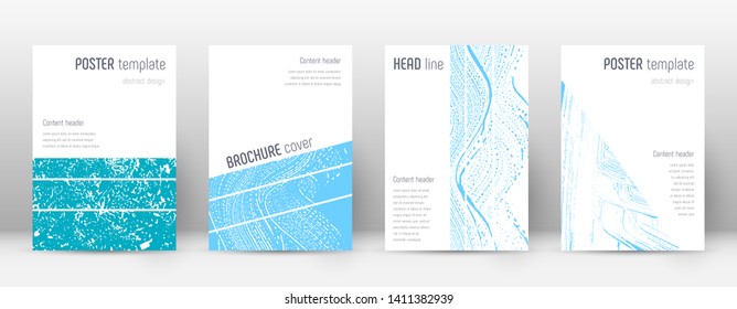 Cover page design template. Geometric brochure layout. Bold trendy abstract cover page. Pink and blue grunge texture background. Overwhelming poster.