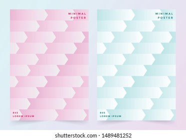 Cover page design template. Geometric brochure layout. Bold trendy abstract cover page. Pink and blue grunge texture background. Fair poster.