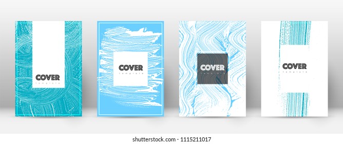 Cover page design template. Hipster brochure layout. Brilliant trendy abstract cover page. Pink and blue grunge texture background. Astonishing poster.