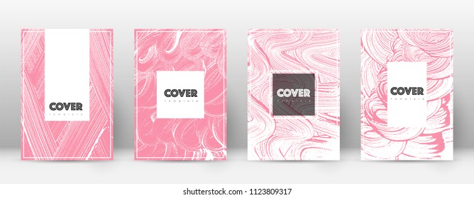 Cover page design template. Hipster brochure layout. Brilliant trendy abstract cover page. Pink and blue grunge texture background. Superb poster.