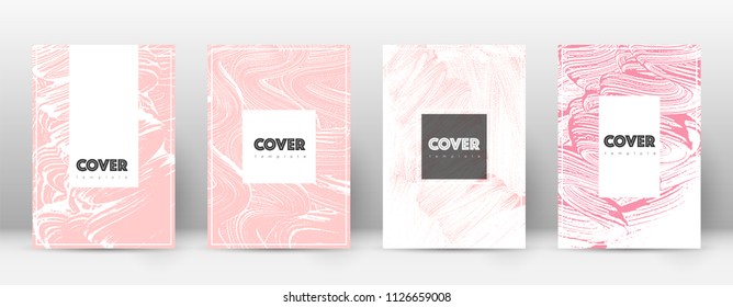 Cover page design template. Hipster brochure layout. Captivating trendy abstract cover page. Pink and blue grunge texture background. Beautiful poster.