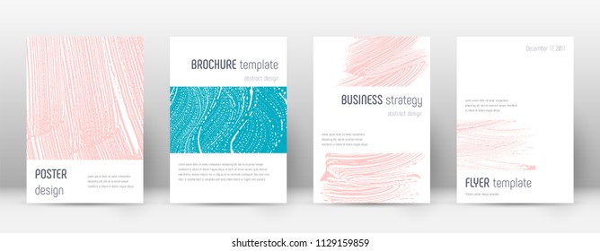 Cover page design template. Hipster brochure layout. Brilliant trendy abstract cover page. Pink and blue grunge texture background. Fair poster.