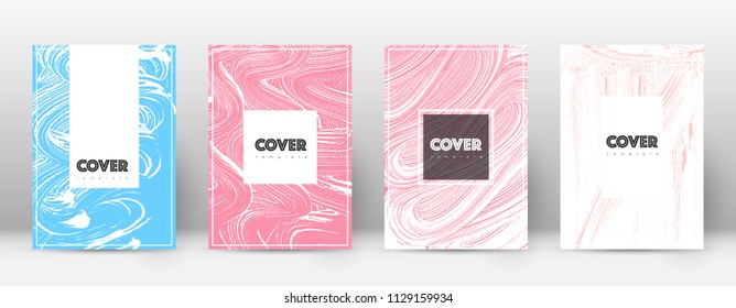 Cover page design template. Hipster brochure layout. Brilliant trendy abstract cover page. Pink and blue grunge texture background. Fair poster.