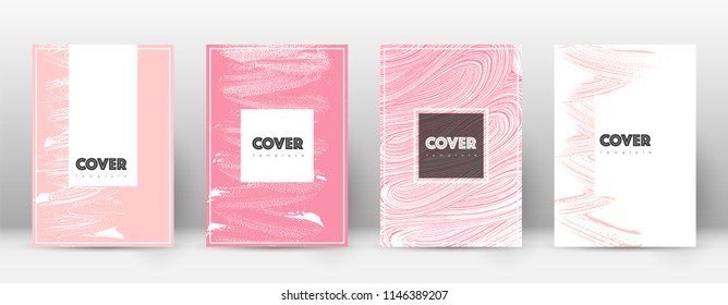 Cover page design template. Hipster brochure layout. Brilliant trendy abstract cover page. Pink and blue grunge texture background. Creative poster.