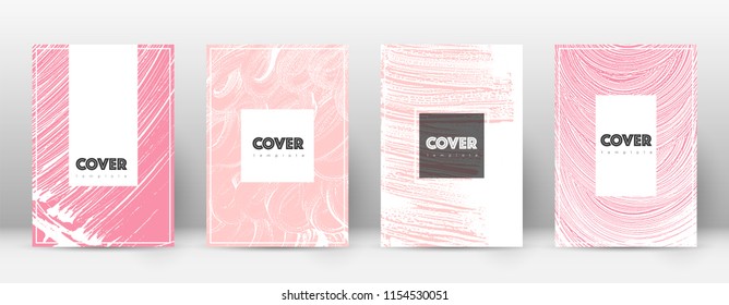 Cover page design template. Hipster brochure layout. Captivating trendy abstract cover page. Pink and blue grunge texture background. Eminent poster.