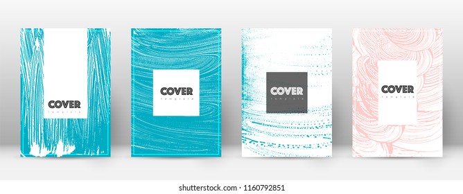 Cover page design template. Hipster brochure layout. Brilliant trendy abstract cover page. Pink and blue grunge texture background. Cute poster.