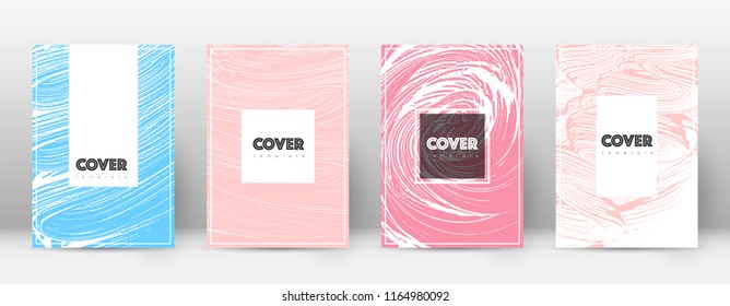Cover page design template. Hipster brochure layout. Brilliant trendy abstract cover page. Pink and blue grunge texture background. Admirable poster.