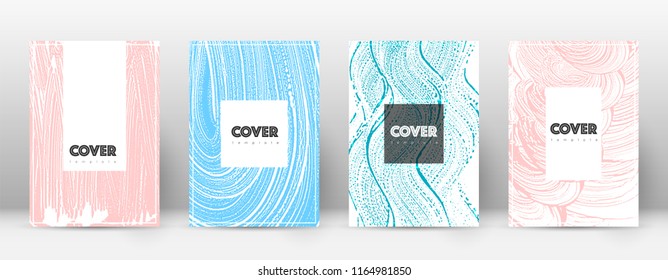 Cover page design template. Hipster brochure layout. Captivating trendy abstract cover page. Pink and blue grunge texture background. Awesome poster.