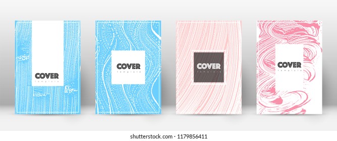 Cover page design template. Hipster brochure layout. Brilliant trendy abstract cover page. Pink and blue grunge texture background. Ecstatic poster.