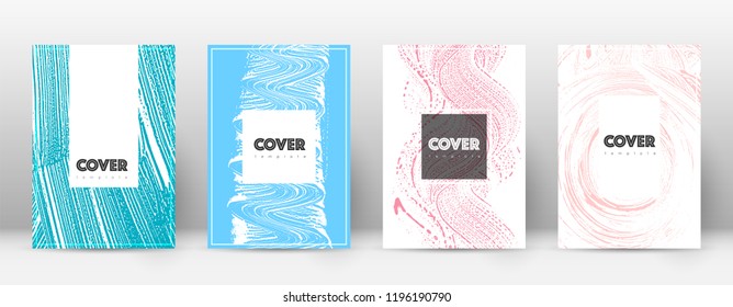 Cover page design template. Hipster brochure layout. Brilliant trendy abstract cover page. Pink and blue grunge texture background. Beautiful poster.