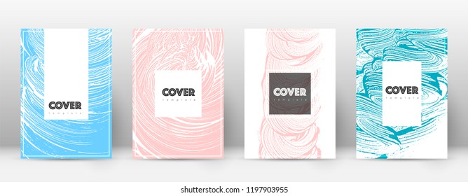 Cover page design template. Hipster brochure layout. Brilliant trendy abstract cover page. Pink and blue grunge texture background. Mind-blowing poster.