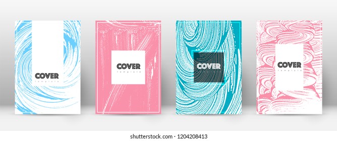 Cover page design template. Hipster brochure layout. Brilliant trendy abstract cover page. Pink and blue grunge texture background. Actual poster.