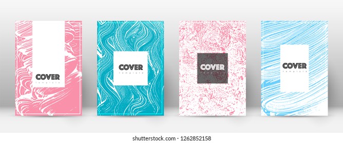 Cover page design template. Hipster brochure layout. Brilliant trendy abstract cover page. Pink and blue grunge texture background. Magnificent poster.