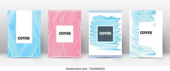 Cover page design template. Hipster brochure layout. Brilliant trendy abstract cover page. Pink and blue grunge texture background. Artistic poster.