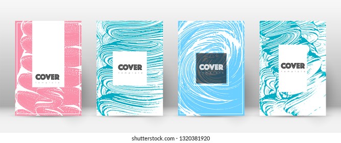 Cover page design template. Hipster brochure layout. Brilliant trendy abstract cover page. Pink and blue grunge texture background. Divine poster.
