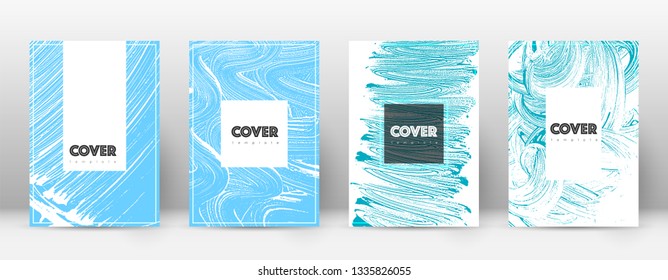 Cover page design template. Hipster brochure layout. Brilliant trendy abstract cover page. Pink and blue grunge texture background. Interesting poster.