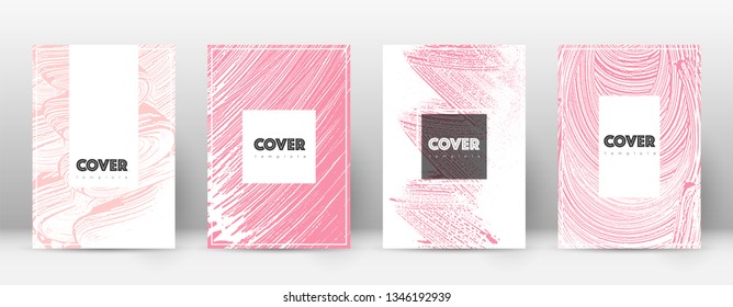 Cover page design template. Hipster brochure layout. Brilliant trendy abstract cover page. Pink and blue grunge texture background. Exceptional poster.