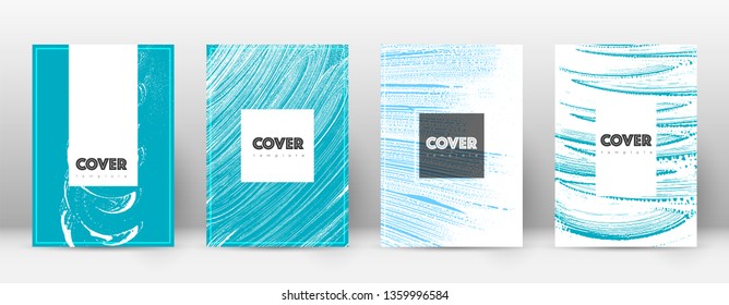 Cover page design template. Hipster brochure layout. Breathtaking trendy abstract cover page. Pink and blue grunge texture background. Sublime poster.