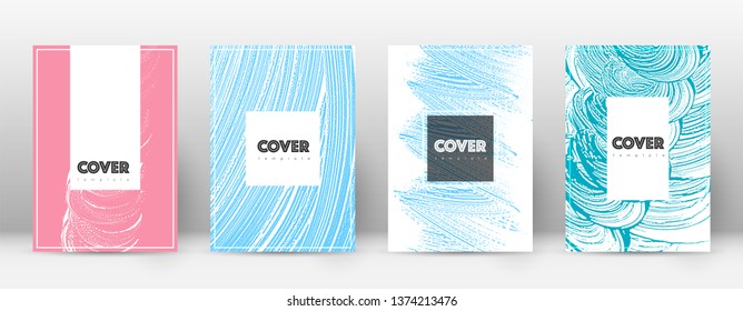 Cover page design template. Hipster brochure layout. Brilliant trendy abstract cover page. Pink and blue grunge texture background. Marvelous poster.