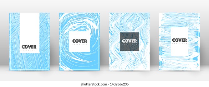 Cover page design template. Hipster brochure layout. Captivating trendy abstract cover page. Pink and blue grunge texture background. Cool poster.
