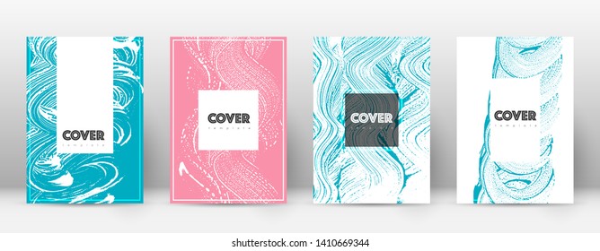 Cover page design template. Hipster brochure layout. Brilliant trendy abstract cover page. Pink and blue grunge texture background. Energetic poster.