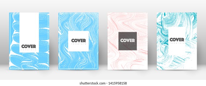 Cover page design template. Hipster brochure layout. Brilliant trendy abstract cover page. Pink and blue grunge texture background. Precious poster.
