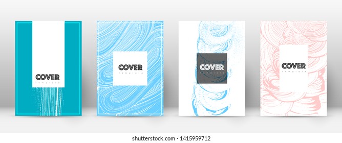 Cover page design template. Hipster brochure layout. Brilliant trendy abstract cover page. Pink and blue grunge texture background. Eminent poster.