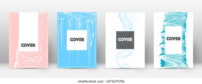 Cover page design template. Hipster brochure layout. Brilliant trendy abstract cover page. Pink and blue grunge texture background. Lively poster.