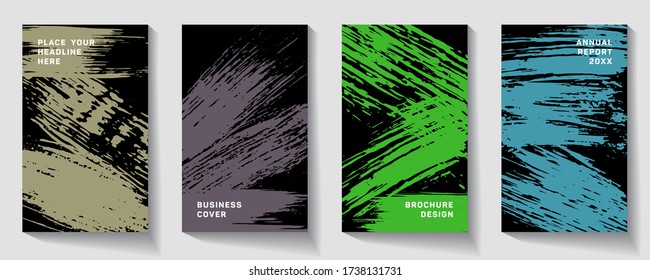 Cover page design template. Hipster brochure layout. Flyer promotion.  Pink and blue grunge texture background. Curious poster.