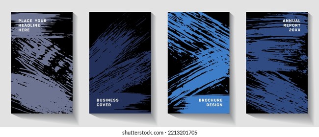 Cover Page Design Template. Hipster Brochure Layout. Flyer Promotion.  Presentation Cover. Vector Illustration. Splash Paint Like A Comma.