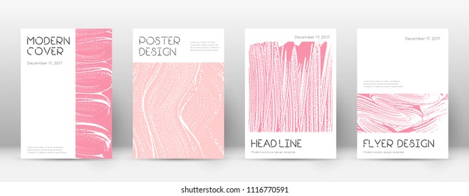 Cover page design template. Minimal brochure layout. Captivating trendy abstract cover page. Pink and blue grunge texture background. Unique poster.