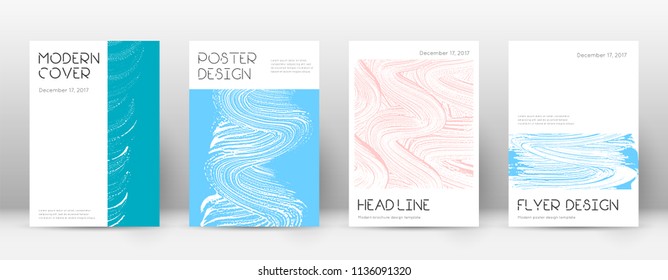 Cover page design template. Minimal brochure layout. Charming trendy abstract cover page. Pink and blue grunge texture background. Divine poster.