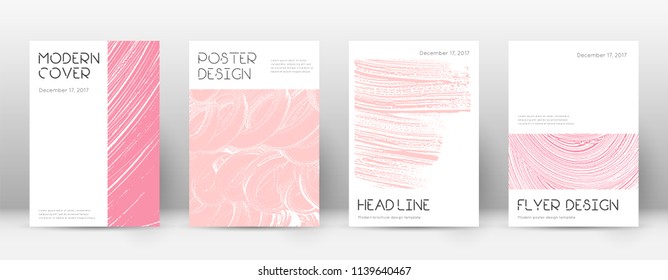 Cover page design template. Minimal brochure layout. Classic trendy abstract cover page. Pink and blue grunge texture background. Dramatic poster.