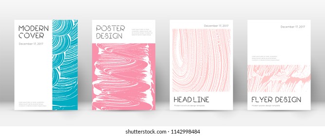 Cover page design template. Minimal brochure layout. Charming trendy abstract cover page. Pink and blue grunge texture background. Sightly poster.