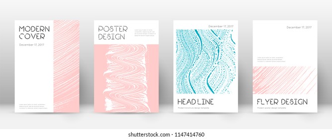 Cover page design template. Minimal brochure layout. Charming trendy abstract cover page. Pink and blue grunge texture background. Wonderful poster.