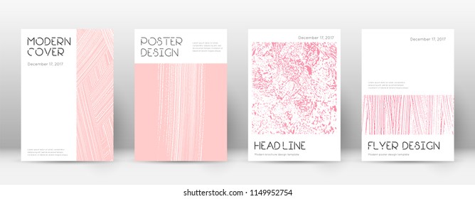 Cover page design template. Minimal brochure layout. Charming trendy abstract cover page. Pink and blue grunge texture background. Immaculate poster.