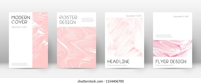 Cover page design template. Minimal brochure layout. Classic trendy abstract cover page. Pink and blue grunge texture background. Authentic poster.