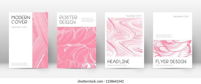 Cover page design template. Minimal brochure layout. Charming trendy abstract cover page. Pink and blue grunge texture background. Stunning poster.